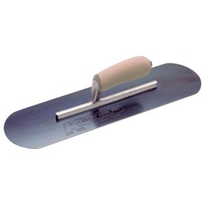 10 In. x 3 In. Blue Steel Pool Trowel with Wood Handle On a Short Shank | Masonry, Concrete & Tile Tools Hand Tools Masonry, Concrete & Tile Tools