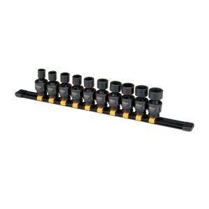 10 Piece 3/8 in Drive Metric Impact Universal Socket Set | Sockets & Socket Sets Hand Tools Black