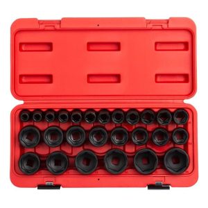 1/2 Inch Drive 26-Piece Metric Impact Socket Set | Sockets & Socket Sets Hand Tools Black