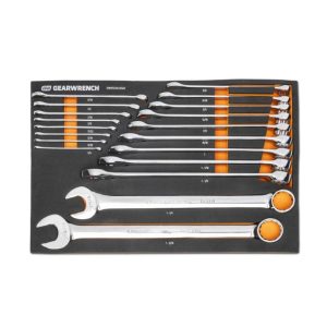 12 Point Long Pattern Combination SAE Wrench Set in Foam Storage Tray 19pc | Tool Sets Hand Tools Tool Sets