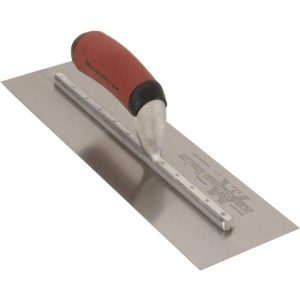 14 In. x 4 In. Finishing Trowel Curved DuraSoft Handle | Masonry, Concrete & Tile Tools Hand Tools Gray