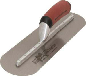 16 In. x 4 In. Finishing Trowel-Fully Rounded Curved DuraSoft Handle | Masonry, Concrete & Tile Tools Hand Tools Gray