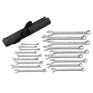 18 Piece 12 Point Long Pattern Combination Wrench Set Metric | Tool Sets Hand Tools Silver