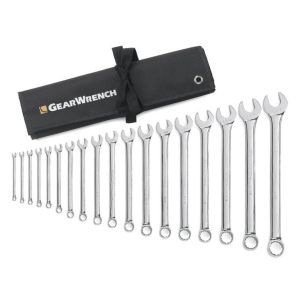 18 Piece 12 Point Long Pattern Combination Wrench Set SAE | Tool Sets Hand Tools Silver