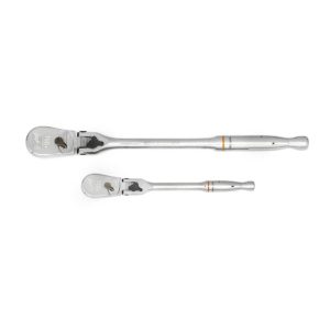 2 Pc 1/4in & 3/8in Drive 90 Tooth Locking Flex Head Teardrop Ratchet Set | Hand Ratchets Hand Ratchets Hand Ratchets