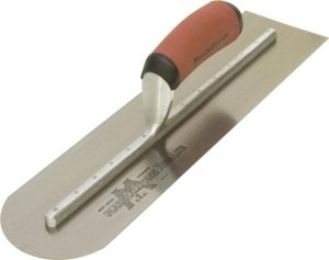 20 In. x 4 In. Finishing Trowel-Round Front End Curved DuraSoft Handle | Masonry, Concrete & Tile Tools Hand Tools Gray