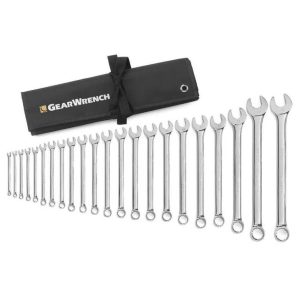 22 Pc. 12 Point Long Pattern Combination Wrench Set Metric | Wrenches Hand Tools Silver