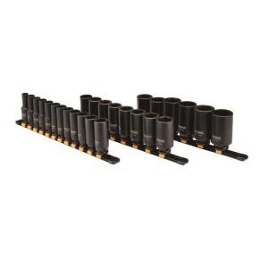 26 Piece 1/2 in Drive Deep Metric Impact Socket Set 6 PT | Sockets & Socket Sets Hand Tools Black