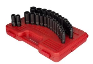 29 pc. 1/2 In. Dr. SAE & Metric Double Deep Impact Socket Set | Sockets & Socket Sets Hand Tools Black