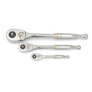 3 Pc 1/4in, 3/8 and 1/2in Drive 90-Tooth Quick Release Teardrop Ratchet Set | Hand Ratchets Hand Ratchets Hand Ratchets