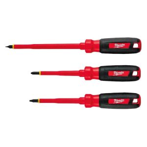 3-Piece 1000V Insulated Screwdriver Set | Screwdrivers Hand Tools Red