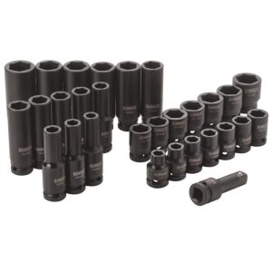 30 Piece 1/2 in Drive Combination Impact Socket Set – 6 Point | Sockets & Socket Sets Hand Tools Black