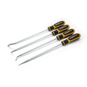 4 Pc Heavy-Duty Long Hook & Pick Set | Hook & Pick Tools Hand Tools Black