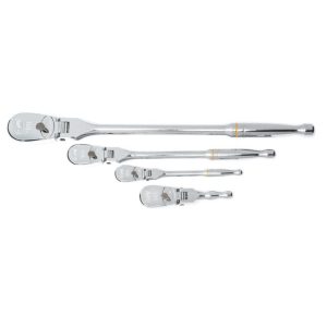 4 Piece 1/4in 3/8in and 1/2in 90 Tooth Dual Material Flex Head Ratchet Set | Hand Ratchets Hand Ratchets Hand Ratchets