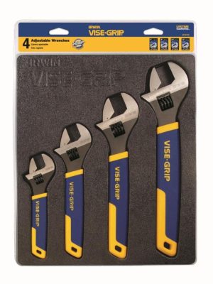 4 piece Adjustable Wrench Tray Set | Wrenches Hand Tools Blue