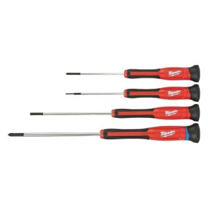 4-Piece Precision Screwdriver Set | Tool Sets Hand Tools Red & Black