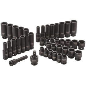 42 Piece 3/8 in Drive Combination Impact Socket Set – 6 Point | Sockets & Socket Sets Hand Tools Black