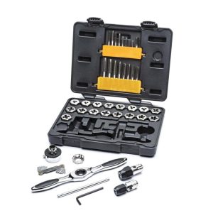 42 Piece Metric Ratcheting Tap and Die Set | Taps & Dies Hand Tools Silver