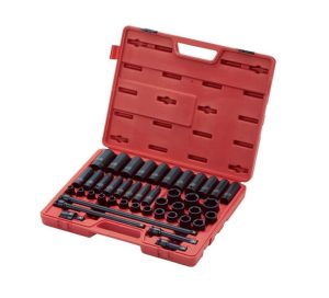 43 pc. 1/2 In. Drive Master Metric Impact Socket Set | Sockets & Socket Sets Hand Tools Black