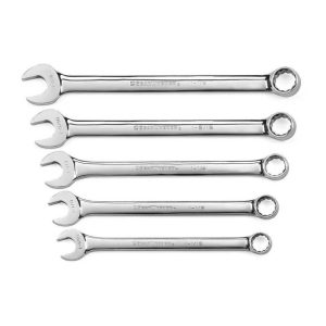 5 Piece 12 Point Long Pattern Combination Wrench Set SAE | Tool Sets Hand Tools Silver