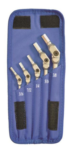 5 piece Chrome Hex Pro Wrench Set – Sizes: 3/16-3/8in | Hex Keys Hand Tools Hex Keys