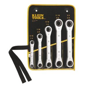 5 Piece Ratcheting Box Wrench Set | Tool Sets Hand Tools Silver