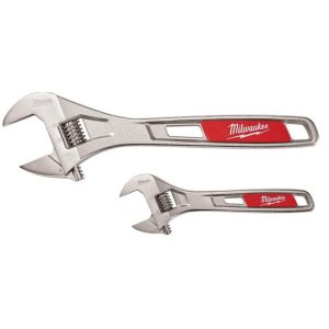 6 in. & 10 in. Adjustable Wrench 2 pack | Wrenches Hand Tools Silver