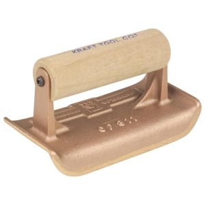 6 In. x 2-3/4 In. 1/4 In. R 5/8 In. L Bronze Edger with Wood Handle | Masonry, Concrete & Tile Tools Hand Tools Bronze