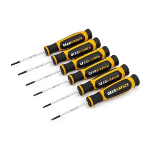 6 Pc Torx Mini Dual Material Screwdriver Set | Screwdrivers Hand Tools Black & Orange