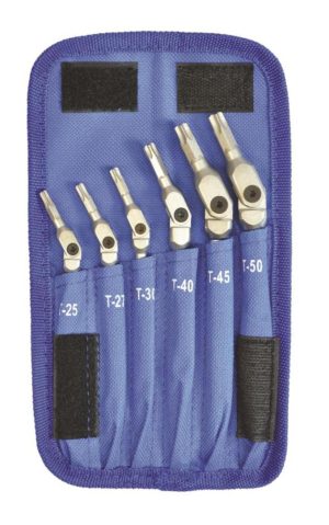 6 piece Chrome Torx Hex Pro Wrench Set – Sizes: T25-T50 | Hex Keys Hand Tools Hex Keys