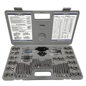 60 pc NC NF Metric Tap & Die Set | Taps & Dies Hand Tools Silver