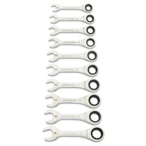 90-Tooth 12 Point Metric Stubby Ratcheting Combination Wrench Set 10pc | Tool Sets Hand Tools Tool Sets