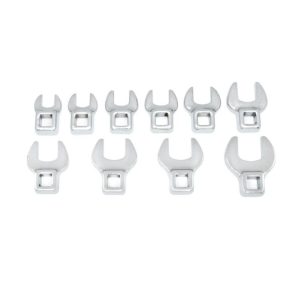 Crowfoot Wrench 10pc Set 3/8in Drive Metric | Tool Sets Hand Tools Silver