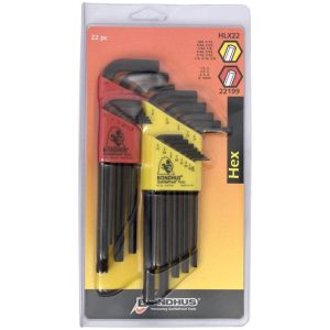 Double Set of Hex Tip L-Wrenches with Color Coded Case | Hex Keys Hand Tools Hex Keys