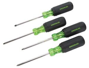 Driver Set Square Tip 4PC | Screwdrivers Hand Tools Black & Green