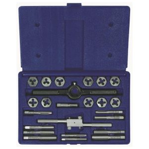 Fractional Hex Tap & Die Set 24 Pc. | Taps & Dies Hand Tools Silver