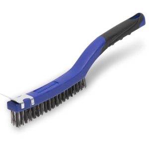 Heavy Duty Steel Ergonomic Soft Grip Long Handle Wire Brush | Wire Brushes Hand Tools Wire Brushes