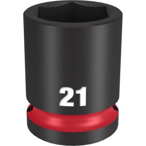 Impact Socket 1/2in Drive 21mm Standard 6 Point | Sockets & Socket Sets Hand Tools Black