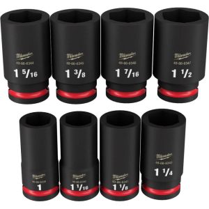 Impact Socket 3/4in Drive SAE 6 Point 8pc | Sockets & Socket Sets Hand Tools Black