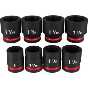 Impact Socket 3/4in Drive SAE Standard 6 Point 8pc | Sockets & Socket Sets Hand Tools Black