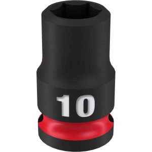 Impact Socket 3/8in Drive 10mm Standard 6 Point | Sockets & Socket Sets Hand Tools Black