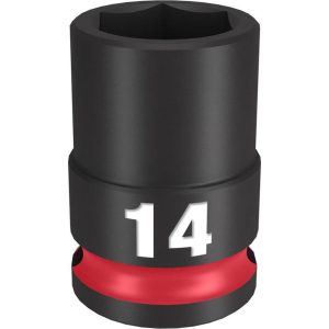 Impact Socket 3/8in Drive 14mm Standard 6 Point | Sockets & Socket Sets Hand Tools Black