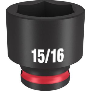 Impact Socket 3/8in Drive 15/16in Standard 6 Point | Sockets & Socket Sets Hand Tools Black