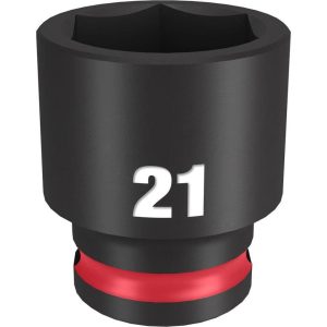 Impact Socket 3/8in Drive 21mm Standard 6 Point | Sockets & Socket Sets Hand Tools Black