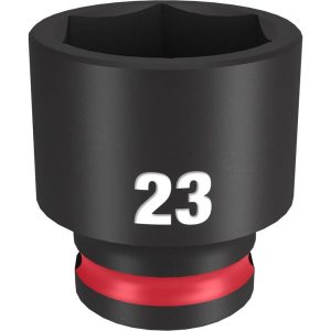 Impact Socket 3/8in Drive 23mm Standard 6 Point | Sockets & Socket Sets Hand Tools Black