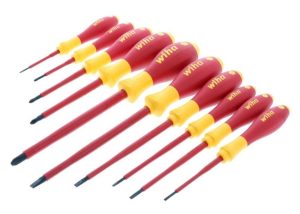 Insulated Cushion Grip Slotted Screwdriver Set 10 Piece | Tool Sets Hand Tools Red