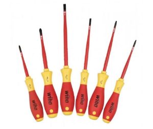 Insulated SlimLine Slotted Phillips & Square Screwdriver Set 6 Piece | Screwdrivers Hand Tools Red