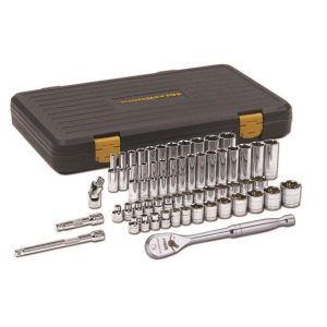 Mechanics SAE/Metric Tool Set 120XP 3/8in Drive 6 Point 56pc | Sockets & Socket Sets Hand Tools Silver