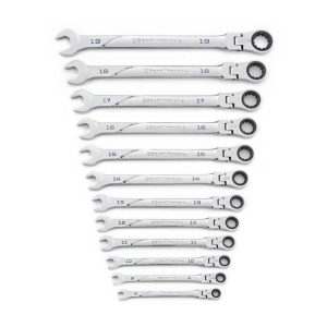 Metric Combination Ratcheting Wrench Set 12pc | Wrenches Hand Tools Silver