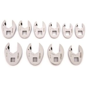 Ratcheting Crowfoot Set 10 Pc. Metric | Tool Sets Hand Tools Silver